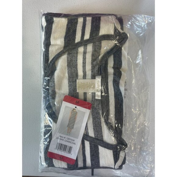 MATTY M NWT Stripe Charcoal Tank Midi Dress Size Medium - Picture 4 of 4